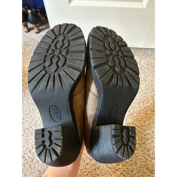 B.o.c. Womens Shoes Size 10 Brown Leather Heeled Comfort Round Toe Pull On Block - Picture 3 of 7